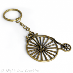 Key Ring, Key Chain - Penny Farthing Bicycle - Antique Bronze Metal
